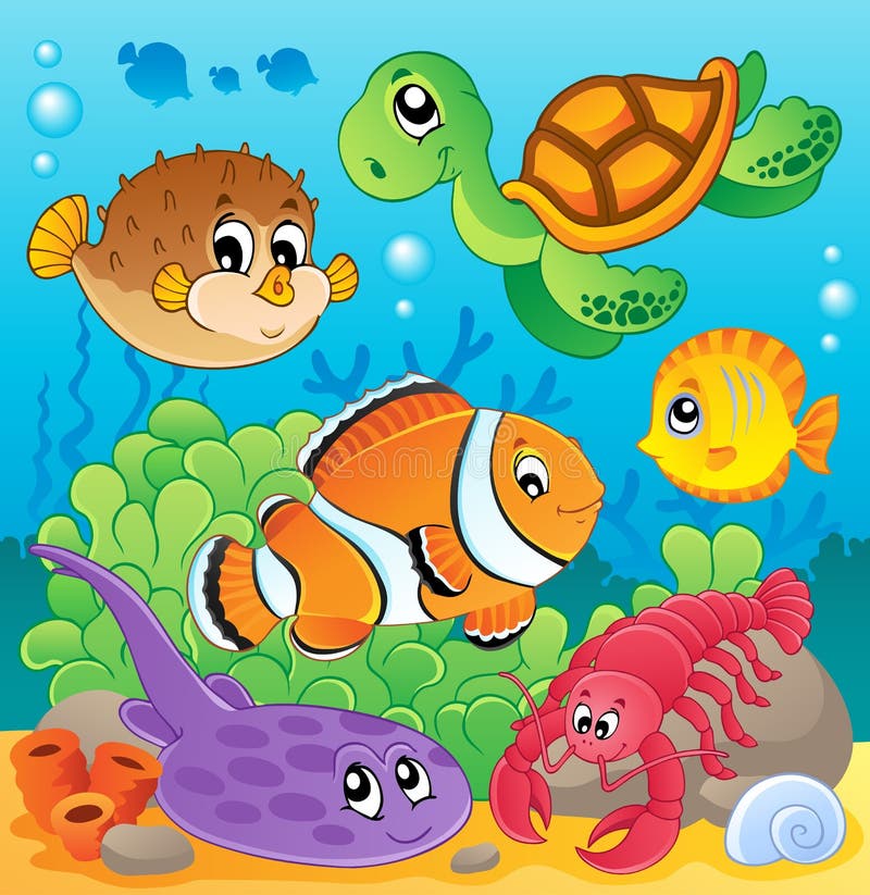 Beeld met onderzees thema stock illustratie Beeld met onderzees thema stock illustratie