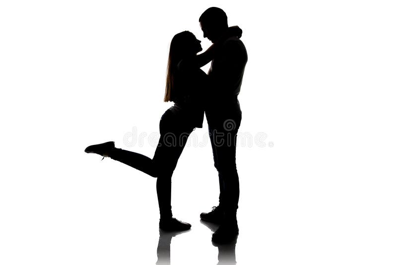 Image of loving boy and girl on white background. Image of loving boy and girl on white background
