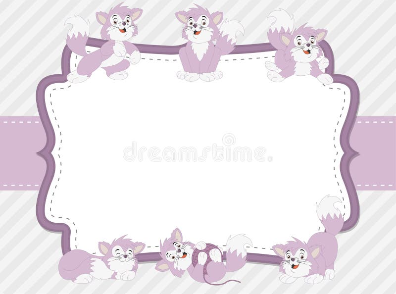 Beeldverhaal blauw katje Leuke speelse kat vector illustratie Beeldverhaal blauw katje Leuke speelse kat vector illustratie