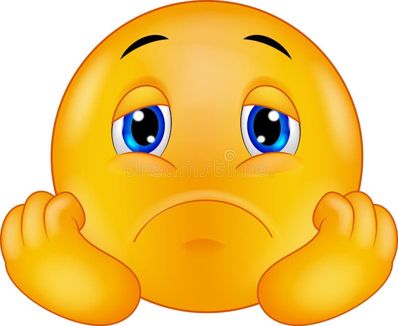 Beeldverhaal Droevige smiley emoticon stock illustratie Beeldverhaal Droevige smiley emoticon stock illustratie