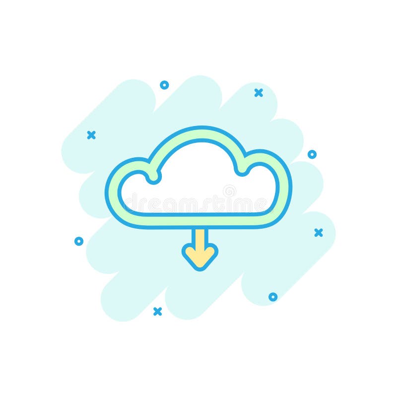 Beeldverhaal gekleurd Internet-wolkenpictogram in grappige stijl Zieke download royalty-vrije illustratie Beeldverhaal gekleurd Internet-wolkenpictogram in grappige stijl Zieke download royalty-vrije illustratie