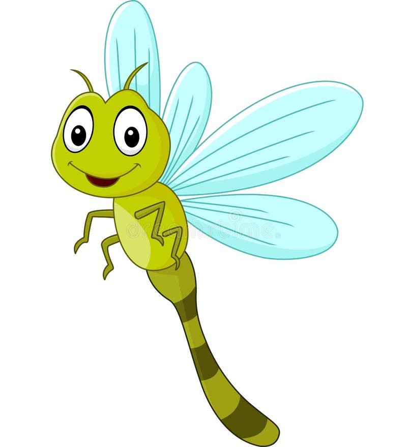 Illustration of Cartoon funny dragonfly. Illustration of Cartoon funny dragonfly