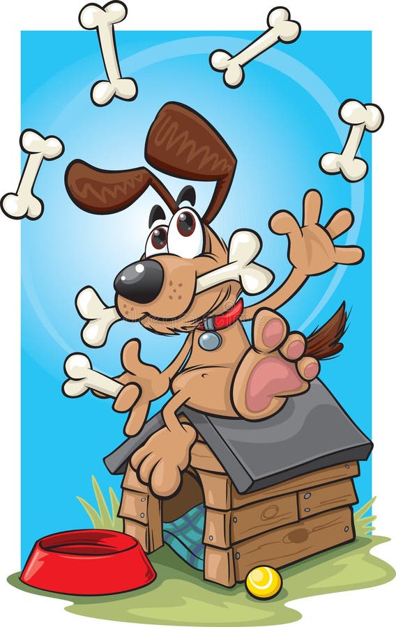 Beeldverhaal het jongleren met hond vector illustratie Beeldverhaal het jongleren met hond vector illustratie