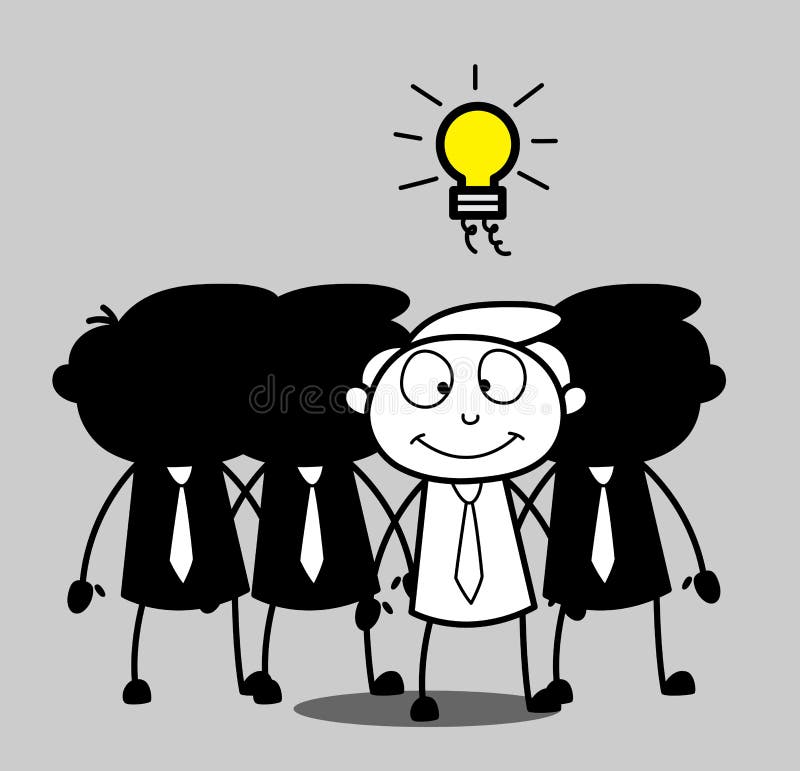 Beeldverhaal Team Leader Got een Idee vector illustratie Beeldverhaal Team Leader Got een Idee vector illustratie