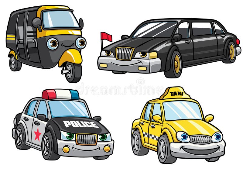 Beeldverhaal van auto'sreeks stock illustratie Beeldverhaal van auto'sreeks stock illustratie
