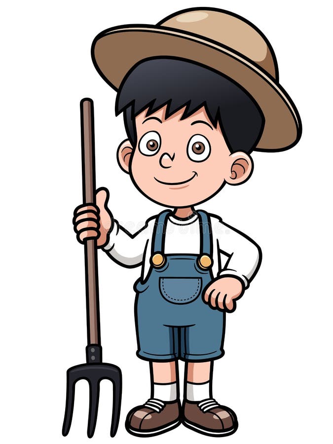 Cartoon boertje royalty-vrije illustratie