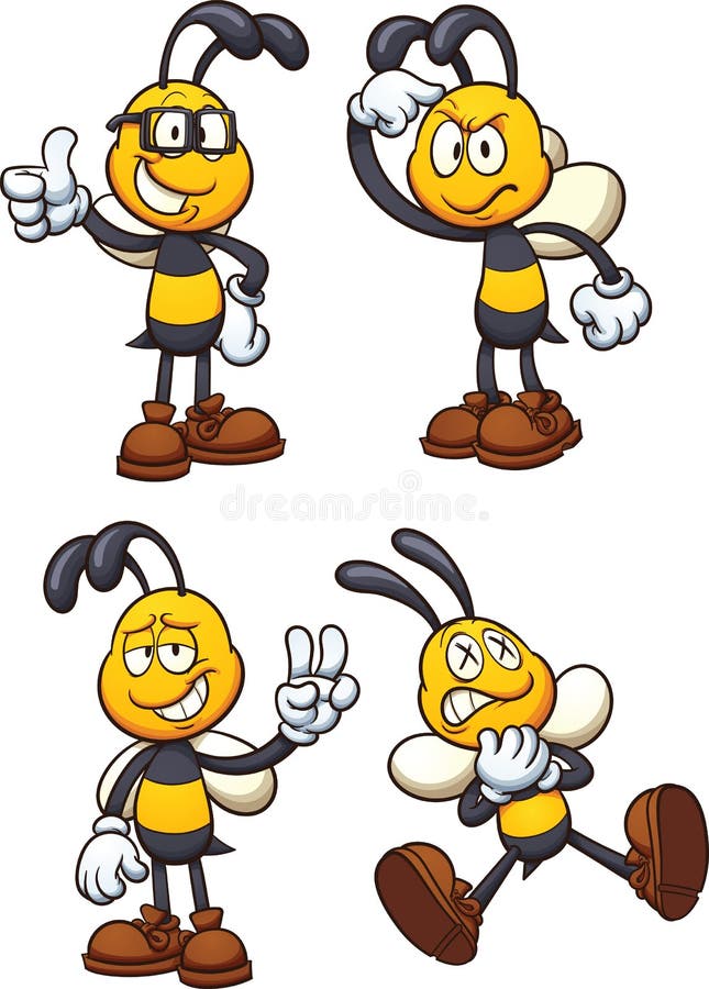 Beeldverhaalbijen stock illustratie Beeldverhaalbijen stock illustratie