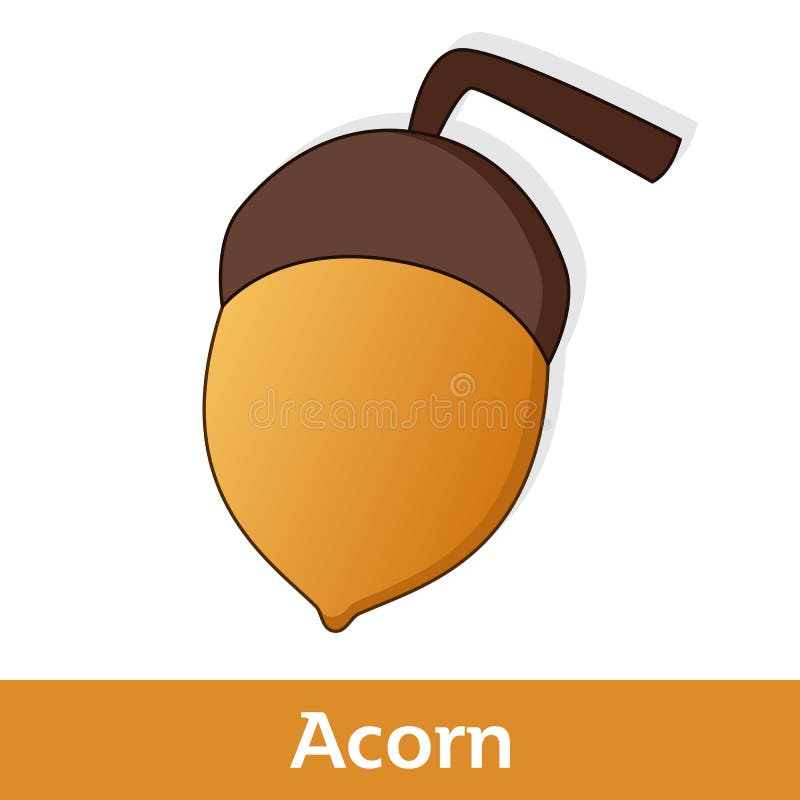 Beeldverhaalfruit - Grote Gele en Bruine Eikel vector illustratie Beeldverhaalfruit - Grote Gele en Bruine Eikel vector illustratie