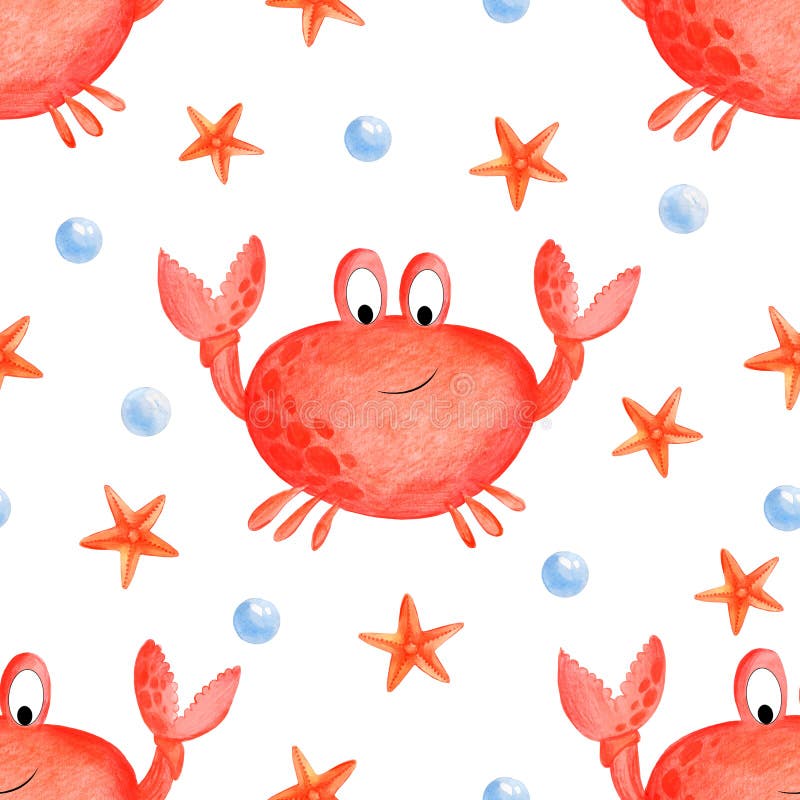 Beeldverhaalkrab Naadloze van het crabesbeeldverhaal illustratie als achtergrond van de achtergrond van het de zomerstrand vector illustratie Beeldverhaalkrab Naadloze van het crabesbeeldverhaal illustratie als achtergrond van de achtergrond van het de zomerstrand vector illustratie