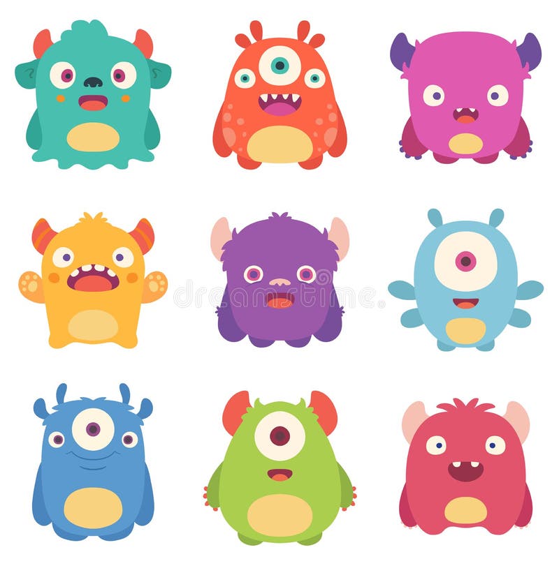 Beeldverhaalmonsters vector illustratie Beeldverhaalmonsters vector illustratie