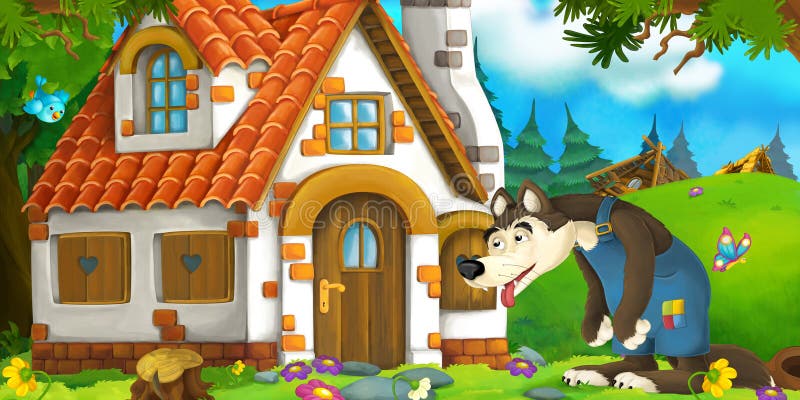 Cartoonscène royalty-vrije illustratie