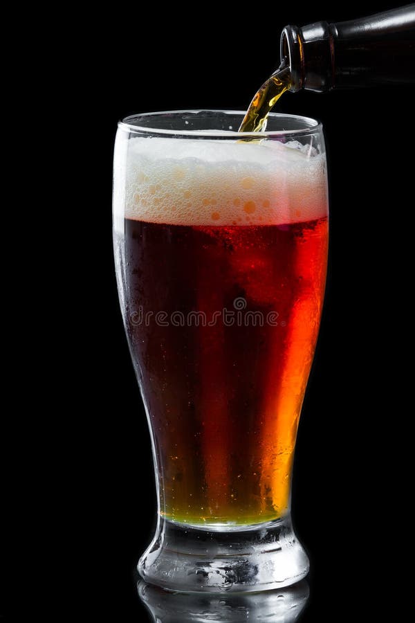 Beer, amber ale stock image. Image of happy, flowing 38075479
