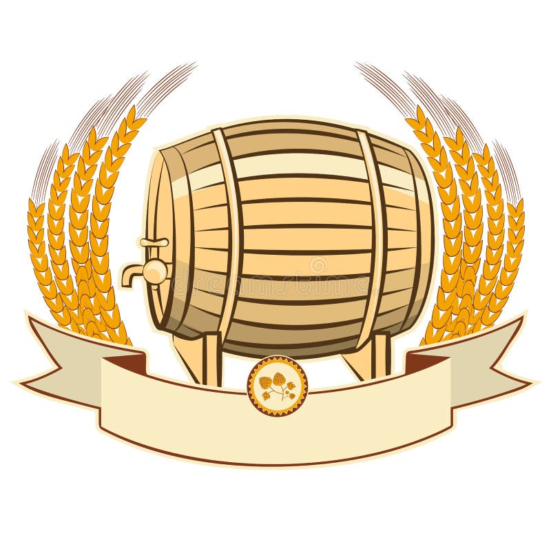 Beer Barrel.Vector Illustration Isolated On White Stock Vector