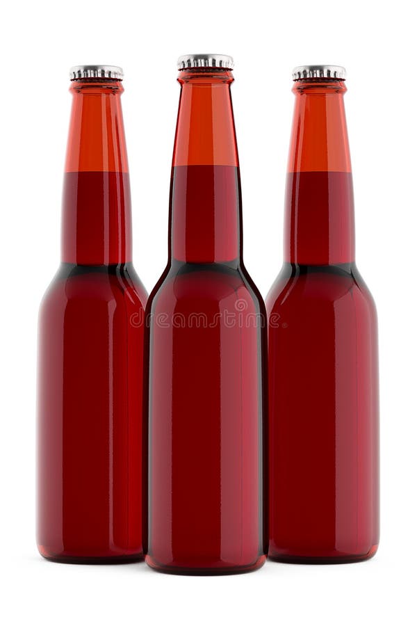 Beer Bottle Brown No Label. 3d Render Stock Illustration Illustration