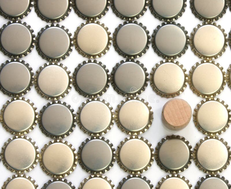 Beer Bottle Caps with Wine Cork Stock Image Image of home, essential 8988823