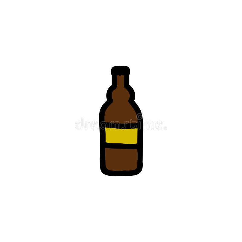 Beer bottle doodle icon stock illustration. Illustration of design 184481131