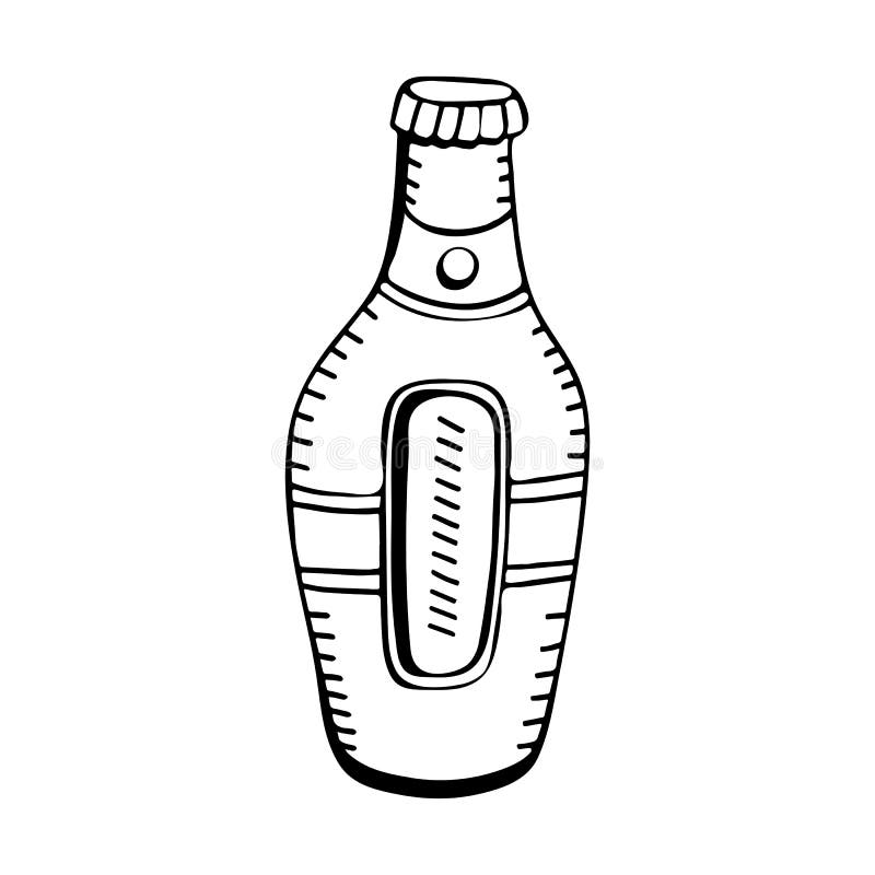 Hand-drawn Beer Bottle Mug Vector Illustration