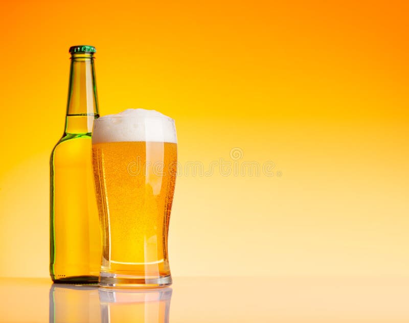 Beer bottle and glass stock photo. Image of alcohol 239866214