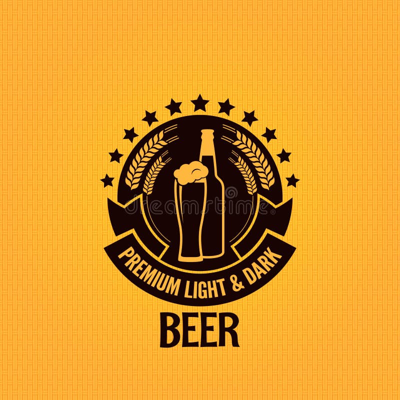Beer Logo on Cap Vector Illustration, Emblem Brewery Design Stock