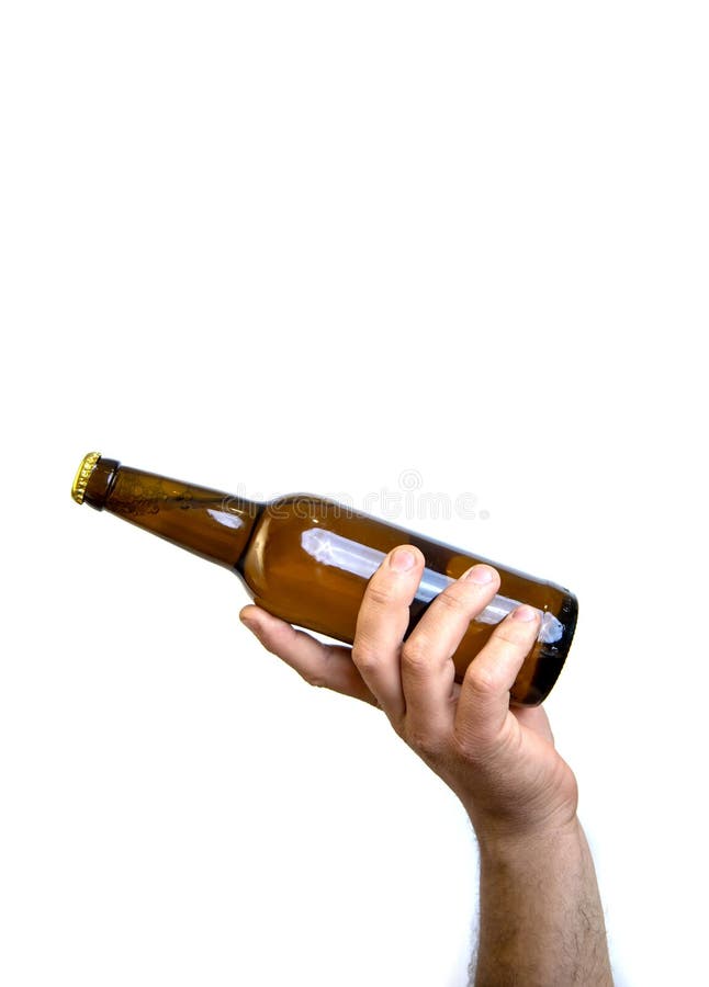 Beer Bottle in Hand Isolated on White. Stock Image Image of isolated, blank 270533879