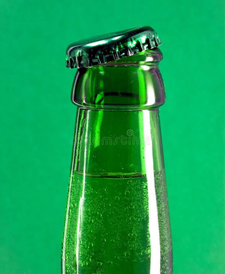 Beer Bottle Neck With Open Cap.Close Up Stock Image ...