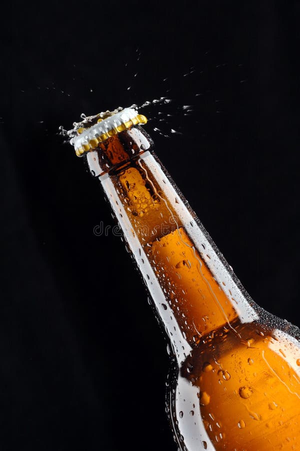 Beer Bottle water splash