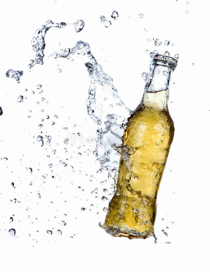 Bottle of Beer with Water Splash Stock Photo Image of cold, fresh