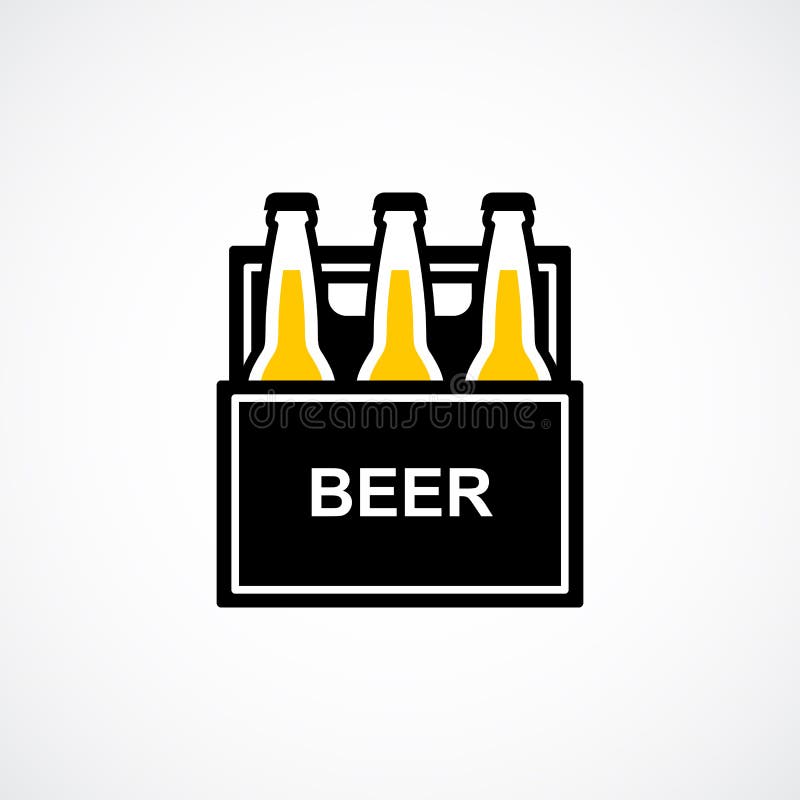 Beer box 6 pack flat icon stock vector. Illustration of bottle - 91129501