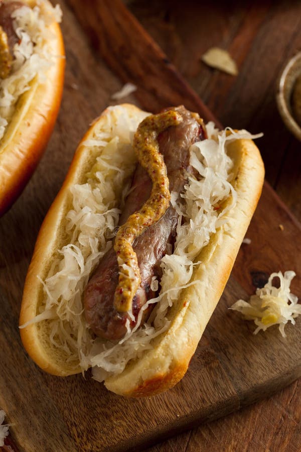 Beer Bratwurst with Sauerkraut Stock Image Image of beer, food 58233681