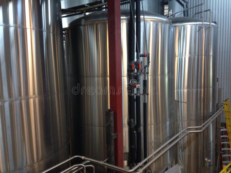 Beer Brewing Fermentation Tanks Stock Photo Image of metal, microbrewery 43953766