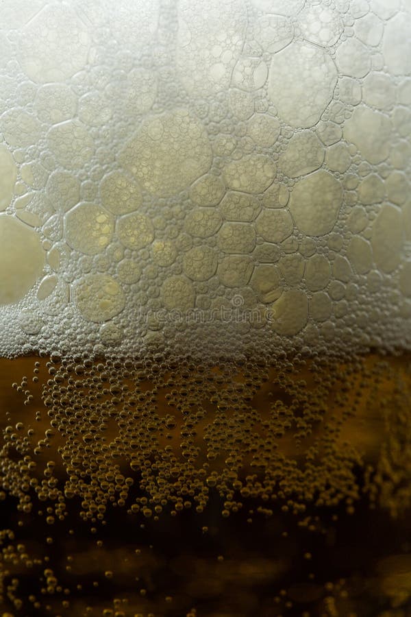 Beer with Bubbles and Foam in a Green Bottle Stock Photo Image of