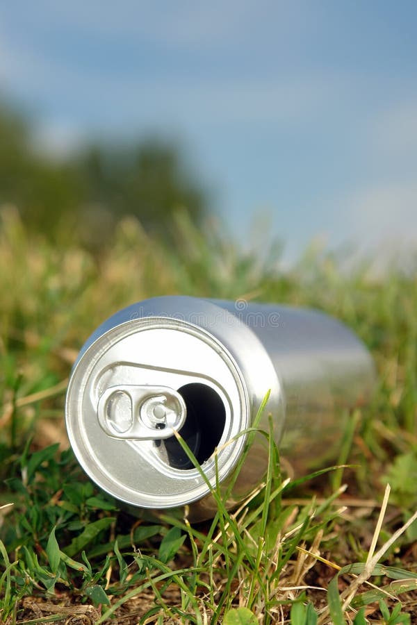 Beer can in the grass