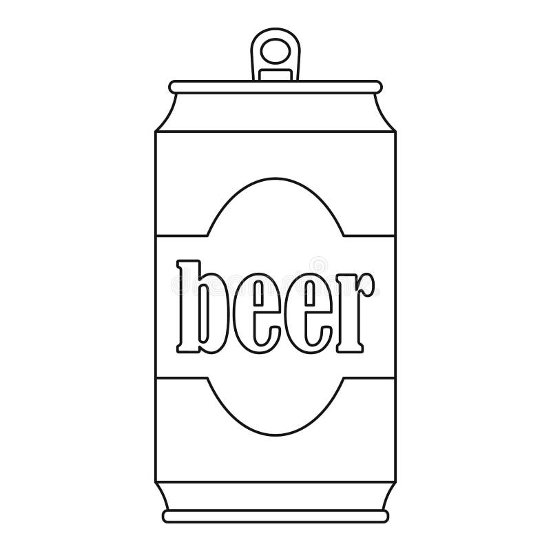 Beer Can Icon, Outline Style Stock Vector - Illustration of beverage ...