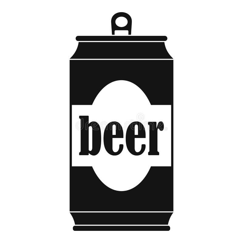 Beer Can Icon, Simple Style Stock Illustration - Illustration of crown ...