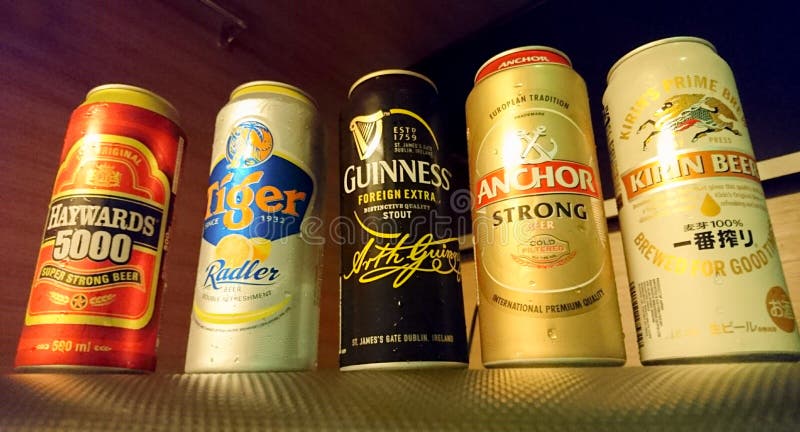 Beer is Cans Beer of different popular brands in Singapore. royalty free stock photo Beer is Cans Beer of different popular brands in Singapore. royalty free stock photo