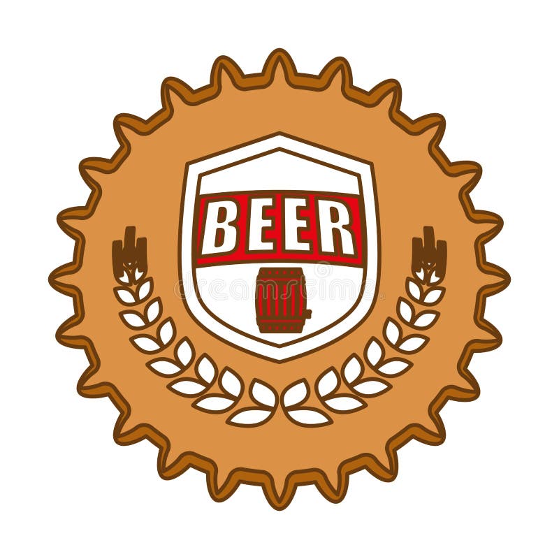 Beer cap emblem icon image stock illustration. Illustration of brew ...