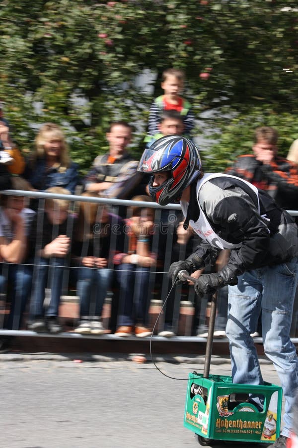 Beer crate racing editorial stock photo. Image of final 16120083