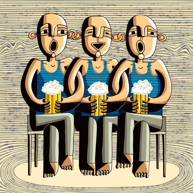 Drinking buddies cut out high quality Royalty Free Vector