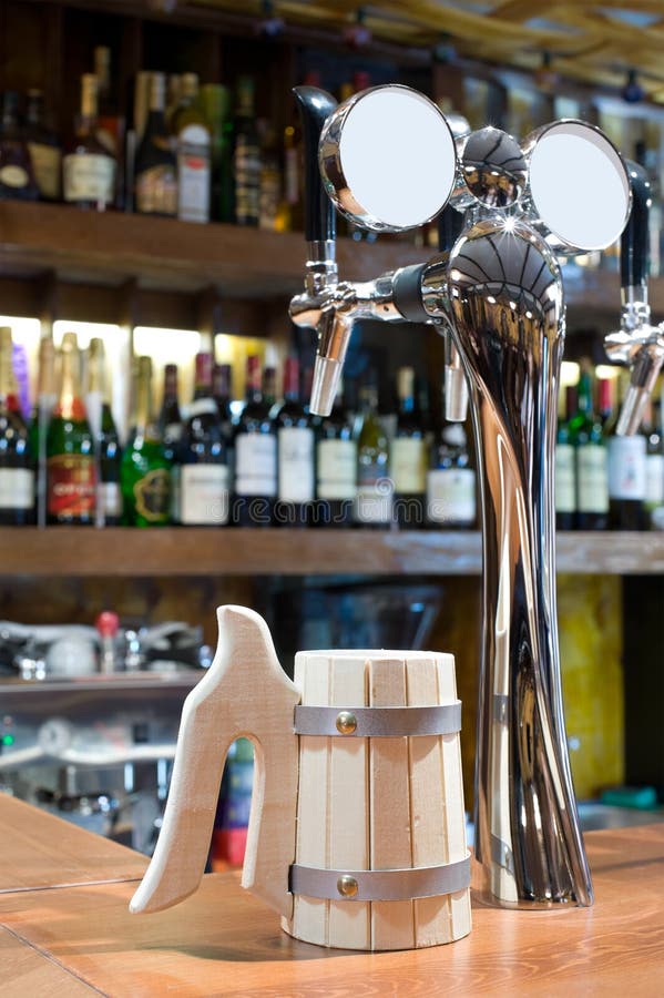 Beer Faucet with a Mug in a Bar Stock Photo Image of indoor, nozzle