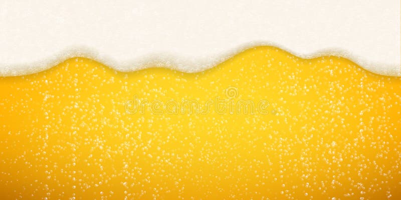 Beer foam bubbles background. Vector realistic beer foam sparkling bubbles