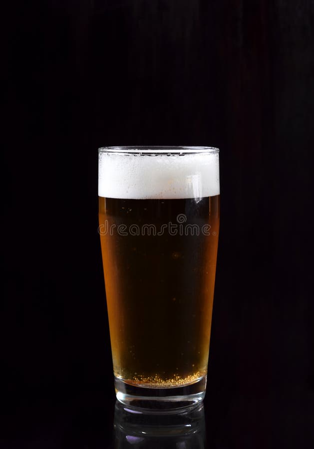 Beer with Foam in a Tall Glass Stock Image Image of cool, bubbles