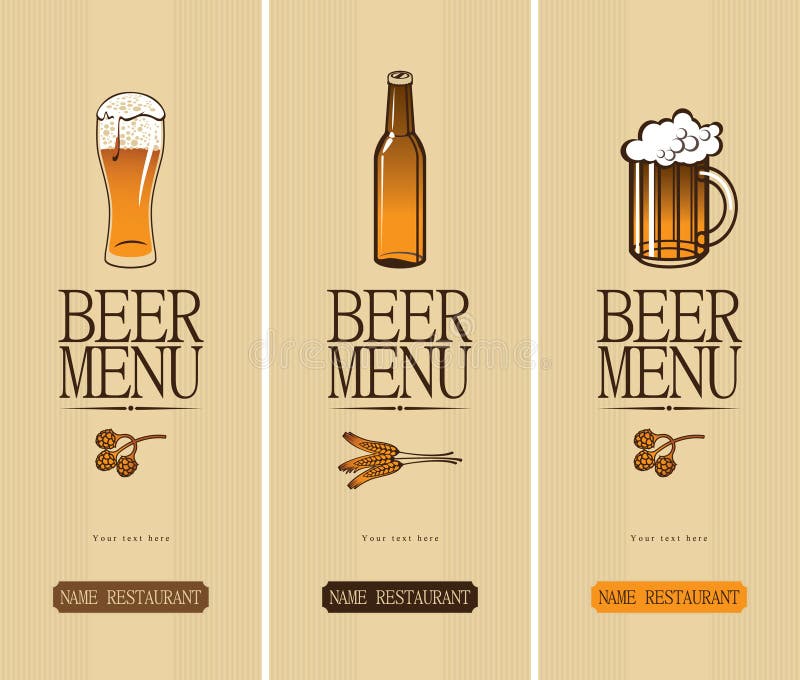 Beer Glass Types. Beer Glasses and Mugs with Names. Vector Illustration
