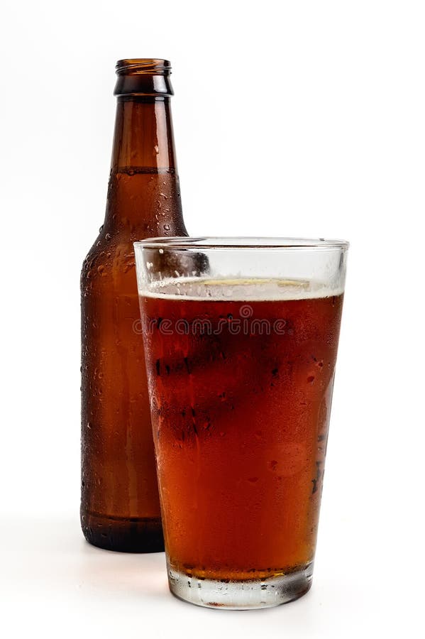 Beer and Beer Glass Top View Stock Image Image of barman, bottled