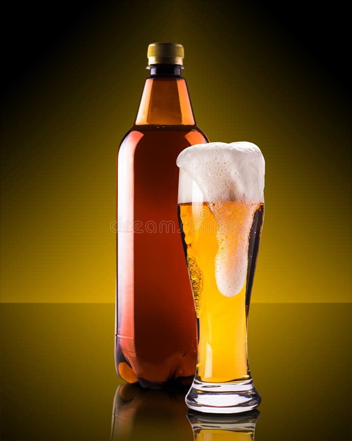 Beer in glass and bottle stock image. Image of cold, bottle 51410927