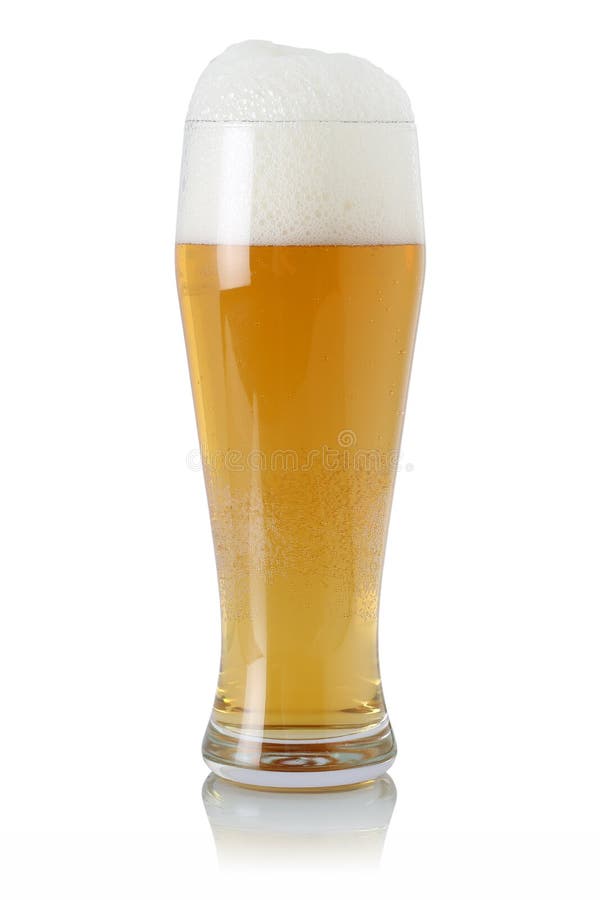 Glass Mug With Foam Beer Isolated On A White Background. Design Element