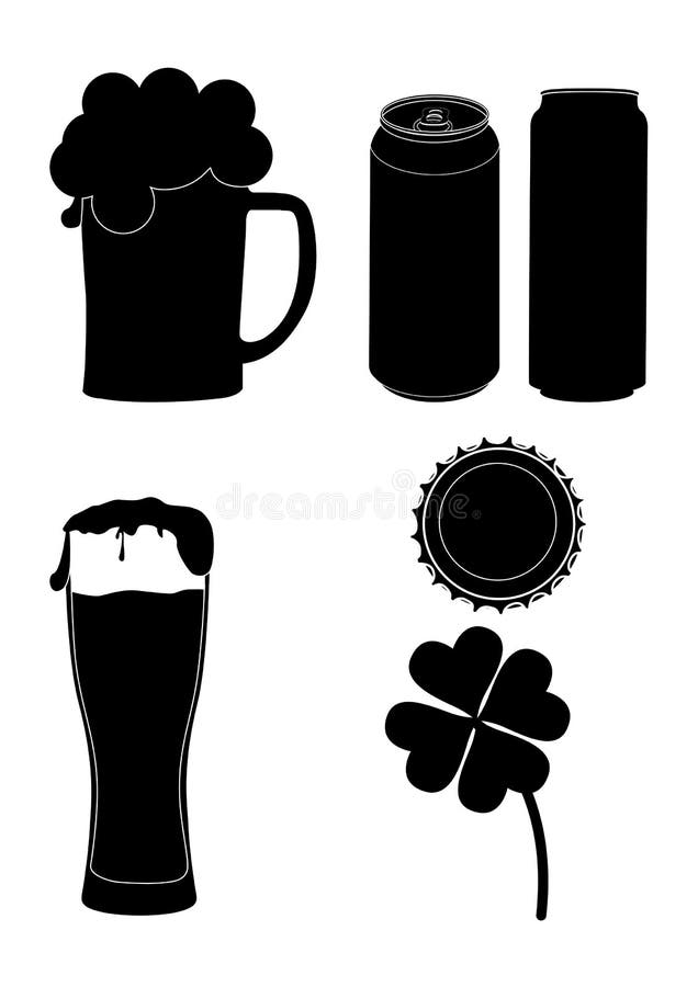 Beer glass silhouettes for Saint Patrick s day.