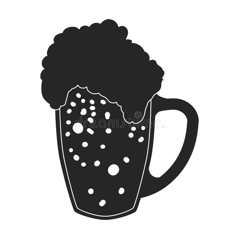 Beer Glass Vector Icon.Black Vector Icon Isolated on White Background