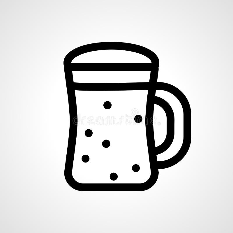 Beer Glass Line Icon. Beer Glass Linear Outline Icon Stock Vector