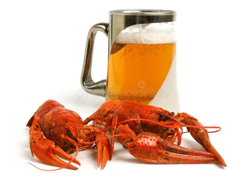 Beer mug with crawfishes