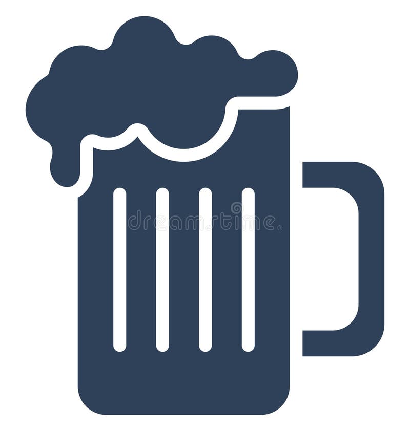 Beer Mug Isolated Vector icon that can be easily modified or edit Beer Mug Isolated Vector icon that can be easily modified or ed stock illustration